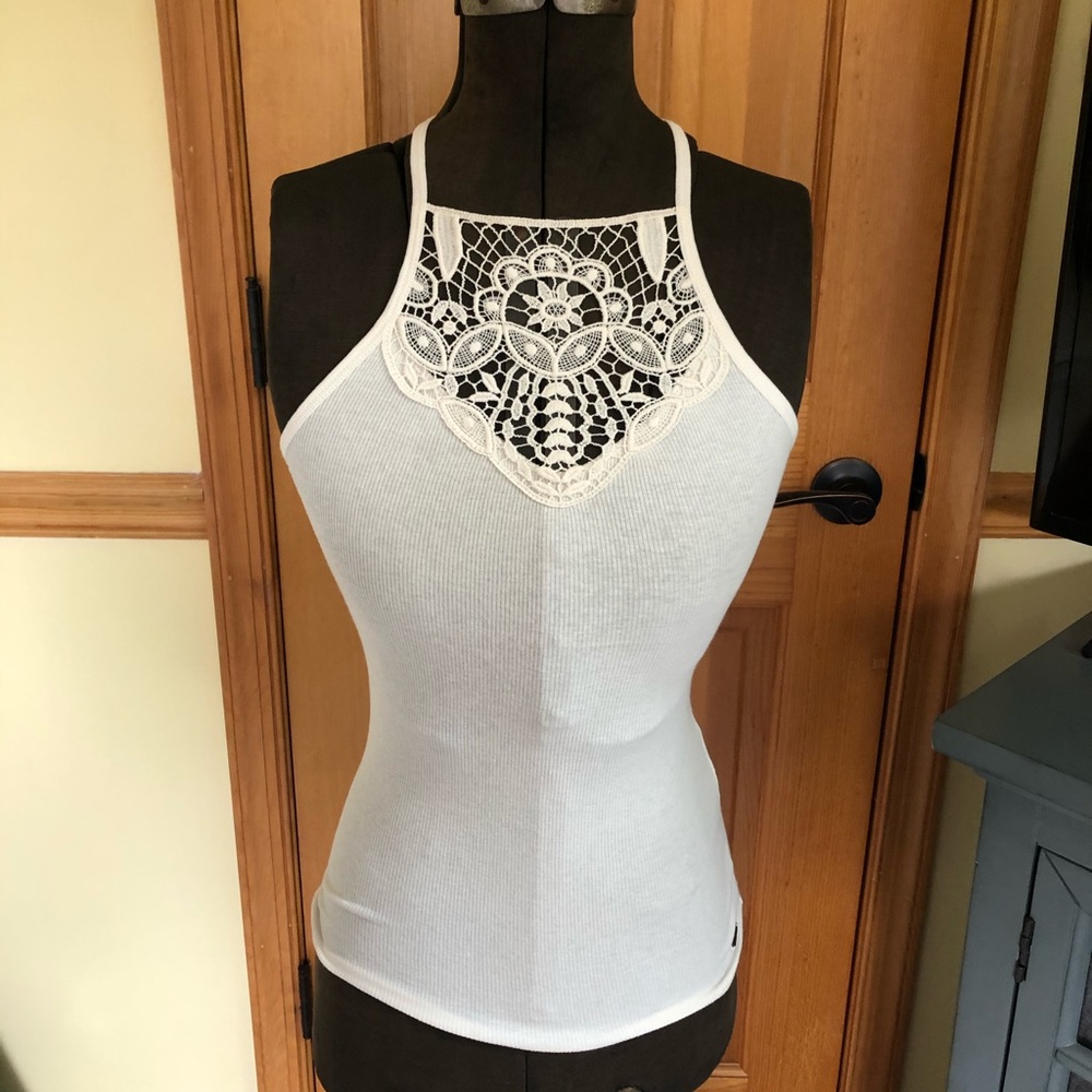 Hollister Racerback Tank Top Cream Women’s Size XS